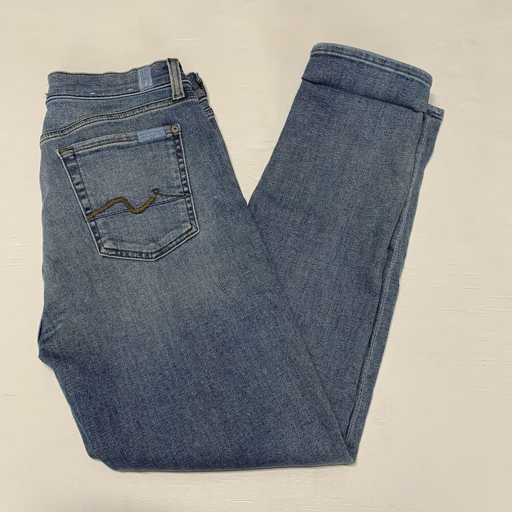 7 For All Mankind Women's Josefina Skinny Boyfriend Jeans Size 26 Button Fly